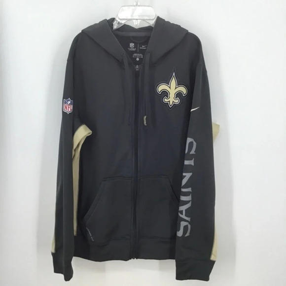 NFL Men’s Saints OnField Apparel Full Zip Hoodie Jacket - Picture 1 of 8